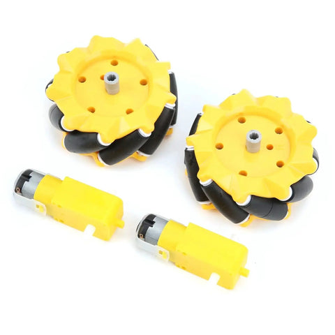 80mm Mecanum Wheel Kit For Geared Motors For Robot Cars Rubber Coated Left And Right Translation Large Angle Drift 45 Tilt