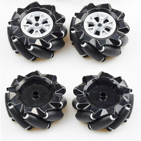 Premium 80mm Mecanum Wheel for AGV Robot Car Chassis, Omni Directional Tire with 4pcs Metal 6mm Coupling Motor Connector