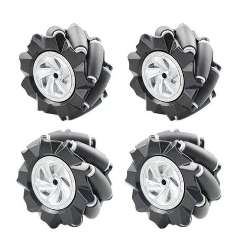 Premium 80mm Mecanum Wheel for AGV Robot Car Chassis, Omni Directional Tire with 4pcs Metal 6mm Coupling Motor Connector