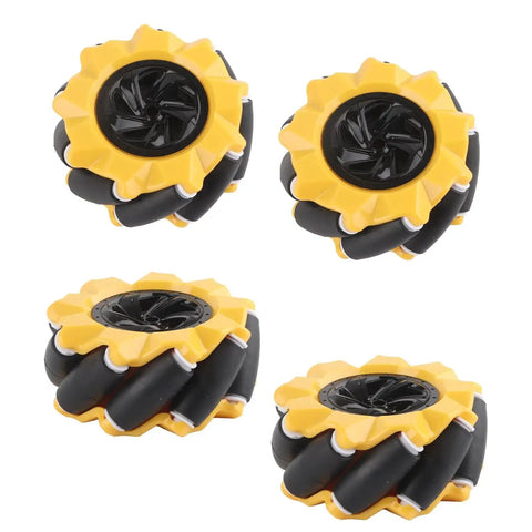 Omni Directional Mecanum Wheel Kit For DIY Smart Robot Cars, 80mm rubber coated wheels, set of four for multidirectional movement