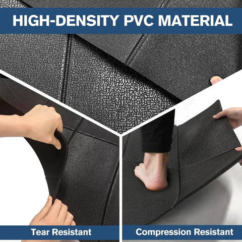 Anti-Vibration Floor Mat For Washer And Dryer, Large 62.9 x 29.5 Inches, Foldable Rubber Pad showing tear and compression resistance.
