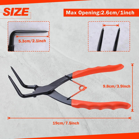 Internal Master Cylinder Snap Ring Pliers 90 Degree Long Nose Pliers Heavy Duty Retaining Ring Pliers With PVC Handle