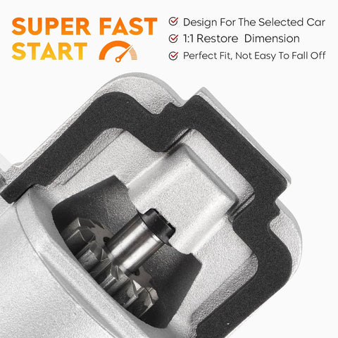 Close-up of Starter Motor For Mazda 3 2.3L 2004 2009, Mazda 5 2.3L 2006 2010, Mazda 6 Turbo 2006 2007, CX-7 2.3L 2007 2009