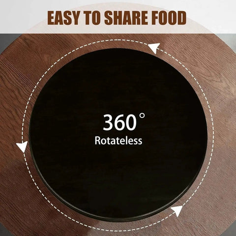 Top view of Large 28-Inch Wooden Lazy Susan Turntable For Dining Table Centerpiece With 360 Degree Silent Smooth Rotation.