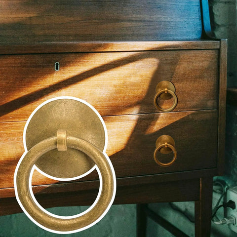 Chinese Medicine Cabinet Pulls Set Of 2 Brass Cabinet Hardware for architectural interior design installed on wooden drawers