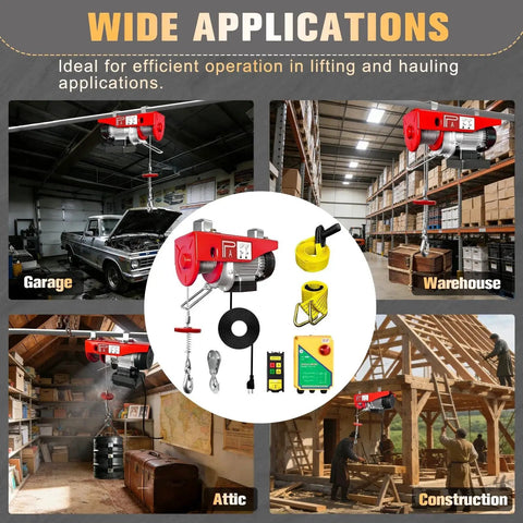 Wireless Electric Hoist 440Lb Winch With 328 Ft Remote Emergency Stop For Garage in various applications