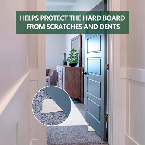 Furniture Leveling Shims For A No Wobble Free Home Flexible Plastic Wedge Pads installed under door to prevent scratches