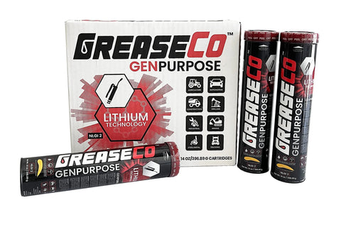 GreaseCo GenPurpose general purpose lithium grease cartridges, set of 4 amber NLGI 2 for grease guns