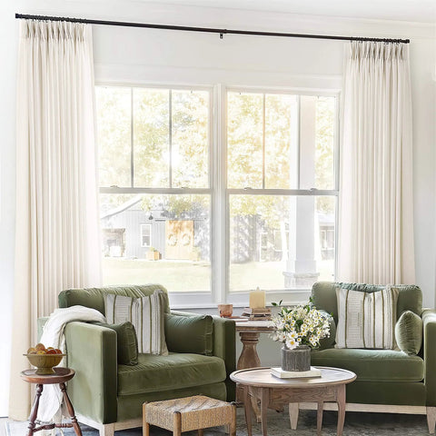 Pinch Pleated Extra Wide Linen Curtains For Patio Sliding Glass Door 84 Inches Long Cream Ivory 72 Inch Wide Drapes