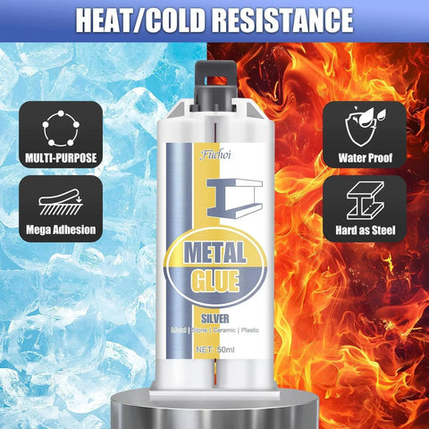 Heavy Duty Metal Glue Epoxy Adhesive 3.4 oz For Stainless Steel Aluminum Ceramics Plastics Waterproof And Heat Resistant Bonding