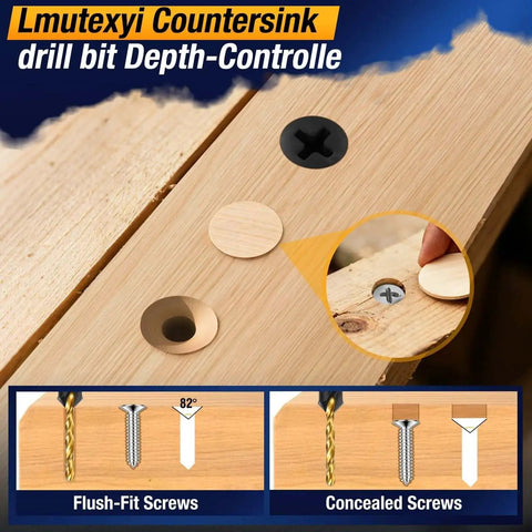 Demonstration of flush-fit and concealed screws using the Woodworking Pro 11-Piece Titanium Coated Countersink Drill Bit Set