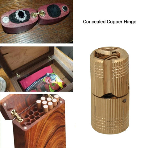 Hidden Copper Barrel Hinge 12mm Concealed Door Hinge 4pcs for DIY Wooden Doors Cabinets and Furniture Projects Easy Install