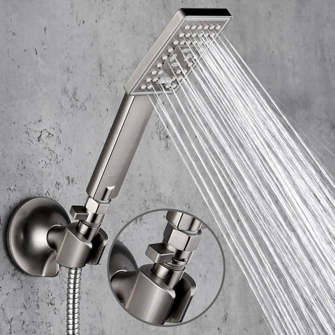 Shower Flow Control Valve With Brass Body And Handle Lever For Adjustable Water Volume And Brushed Nickel Finish