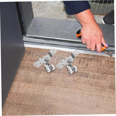 2 Pack Sliding Door Rollers Heavy Duty Stainless Steel Silent Nylon Wheels for Indoor Outdoor Use on track installation