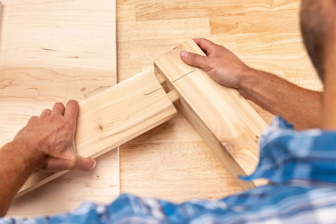 Person assembling wood using MortiseMate Loose Tenon Jig For Woodworking Easy Mortise Cutter with auto indexing adjustments