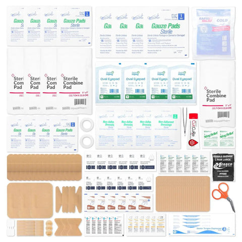 Complete First Aid Kit Refill Pack With Over 180 Essential Items For Small To Medium Boxes Including Bandages Gauze Antiseptics And More