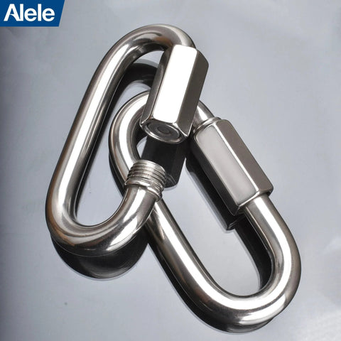 Alele 10Mm Stainless Steel 3 By 8 Inch Quick Links 4 Pack Heavy Duty D Shape Locking Chain Connectors