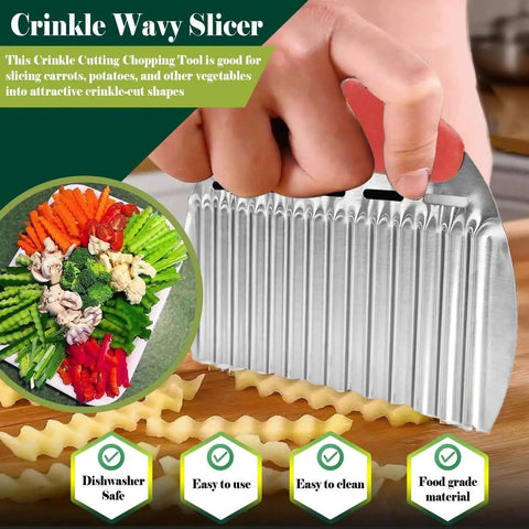 Crinkle Cut Kitchen Cutter For Restaurant Style Fries And Waffle Fries Stainless Steel With Comfortable Handle From FANTEXY