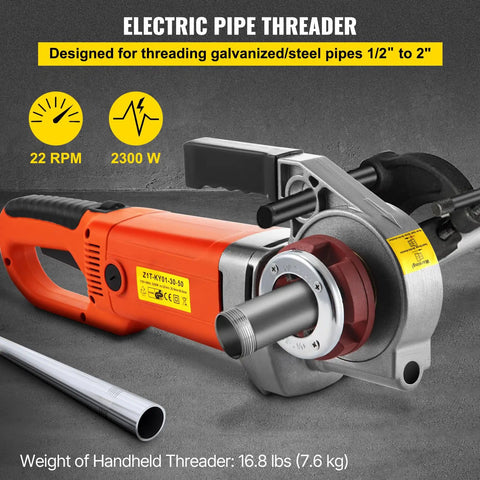 2inch Threader Powerful 2300W Pipe Threader For Half To Two Inch Pipe...