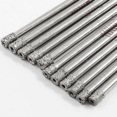 Diamond Hole Saw Set For Glass Tile Marble Ceramic Granite Quartz Gemstone With Twelve Pieces One Eighth Inch Shank Five Millimeter Cutting Depth Diamond Drill Bits By Luomorgo No Fuss Easy Cut Crack Free Drilling And Long Lasting Performance close-up view