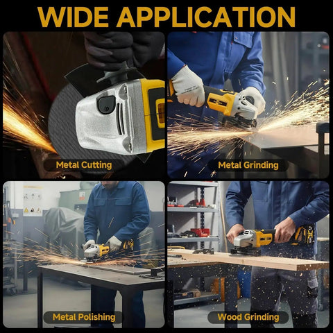 Cordless Brushless Angle Grinder Three Eighths Inch With 4 Variable Speeds For Cutting Grinding Polishing And Rust Removal
