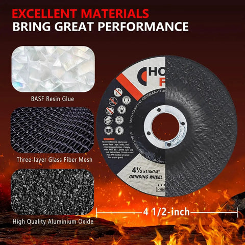 Four And A Half Inch Thick Grinding Wheels For Metal And Stainless Steel General Purpose Depressed Center Discs For Angle Grinders 25 Pack Durable Aluminum Oxide Abrasive For Metalworking By Homo Faber.