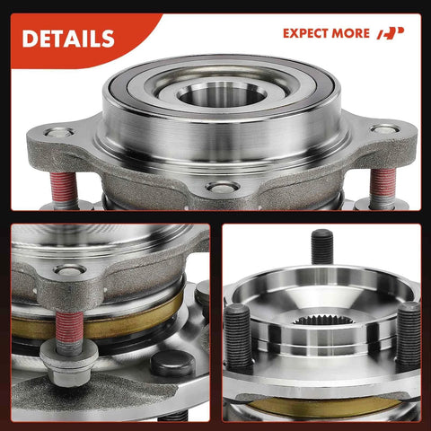 Close-up of Front Wheel Bearing And Hub Assembly 5-Lug For Toyota Tundra 2007-2018 And Sequoia 2008-2018 4WD Front Replacement