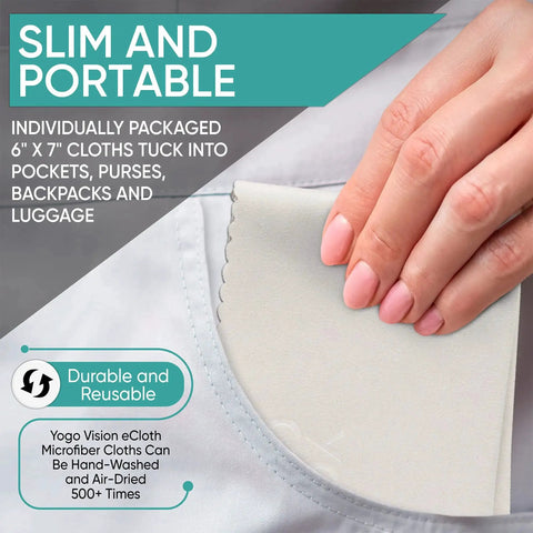 Person placing 12 Pack Microfiber Cleaning Cloths For Glasses Phones Screens Lint Free into pocket
