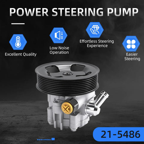 Power Steering Pump With Pulley For Toyota Tundra 2014-2016 Gas And 2007-2016 Flex Gas Replacement Part 21-5486 front view