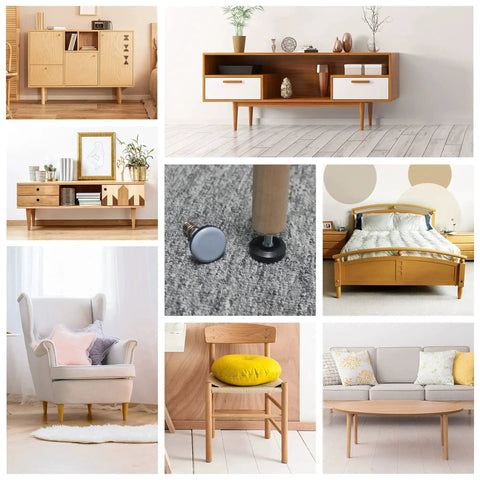 Stop Rocking Your Furniture With PTFE Bottom Leveler Pads, 28mm Base and One Quarter Twenty Threaded Shank for chairs and sofas.