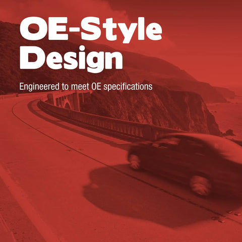 Image of a car driving on a coastal road with text overlay 'OE-Style Design'; highlight of Premium A2 Multi Purpose Bearing For Ford Ranger OE Style Replacement With Beefy Premium Steel Matched Cup And Cone For Consistent Performance Smooth Rotation Crowned Raceways And Durable Construction