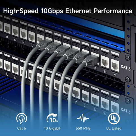 Ultra Slim Cat6 Keystone Jacks 25-Pack For Rapid Install 10Gbps RJ45 with punch-down stand installed in patch panel