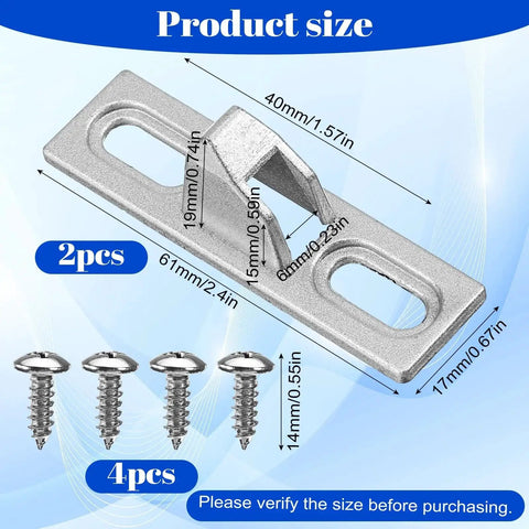 2 Pcs Sliding Door Latch Replacement Kit For Sliding Glass Doors, Screen Doors, And Patio Gates With Mounting Screws