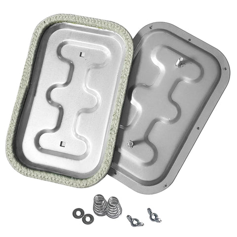 Pair of duct access doors 10x6, high-temperature grease duct doors, metal bodies with gasket; includes springs and mounting hardware