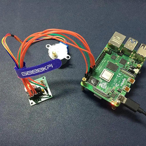 5 Pack Geared Stepper Motors 28BYJ-48 5V with ULN2003 driver board connected to Raspberry Pi for robotics projects