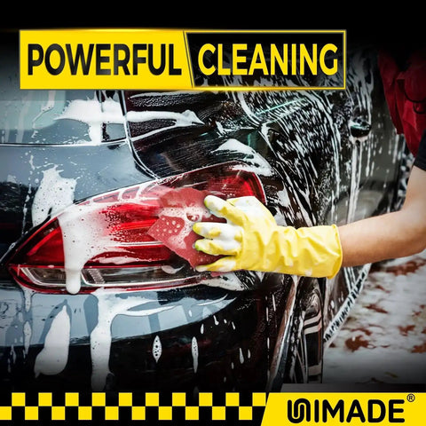 Person cleaning car with red microfiber towel from Bulk 200 Pack Microfiber Shop Towels Rags 11.5 By 11.5 Inches Reusable Cleaning