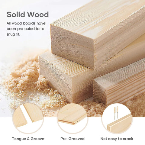 Solid wood construction of 32x80 Inch Sliding Barn Door Slab With 5.5 Foot Hardware Kit Spruce Solid Wood Construction Easy DIY Assembly