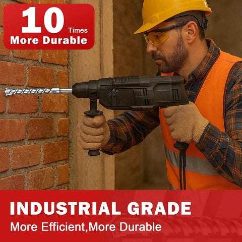 Extended Length SDS Max Cross Tip Drill Bit 0.75 Inch for concrete masonry use in brick wall, heat treated carbide head.