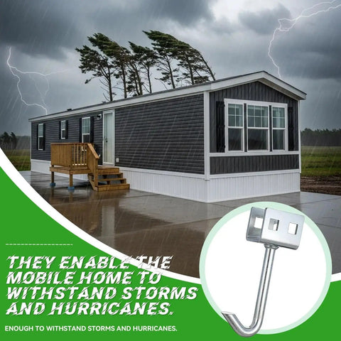 Mobile home with 4 pack heavy duty J hook concrete anchors for wet concrete mobile home tie down straps secure foundation