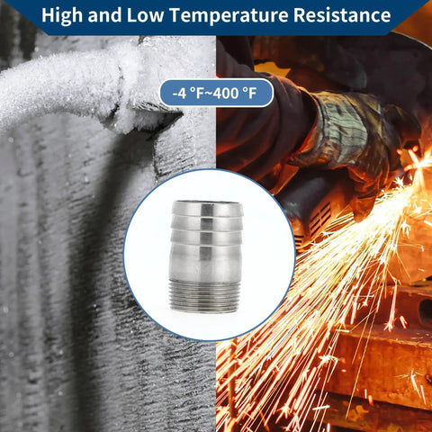 316 Stainless Steel Hose Barb Fittings I Shaped Male Thread Connector for Air Water Oil Gas Fuel high-temperature resistance