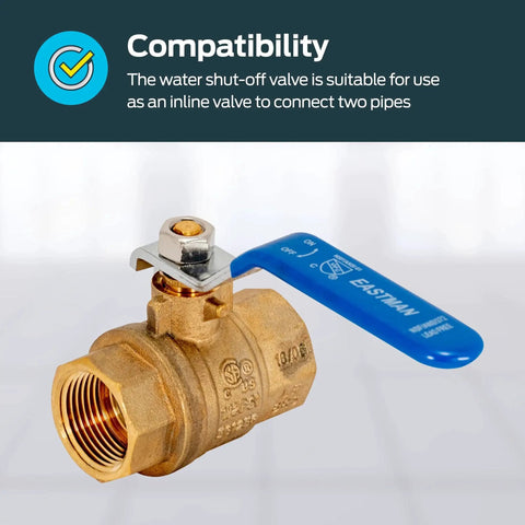 Heavy Duty 3/4 Inch IPS Full Port Brass Ball Valve For Plumbing Inline Shut Off Fitting With Maximum Flow And Minimal Pressure Drop