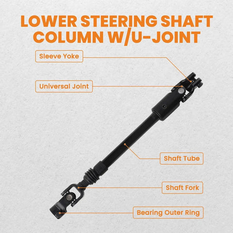 Adjustable Length Power Steering Intermediate Shaft For Jeep Cherokee 1984-1994 showing sleeve yoke and u-joint