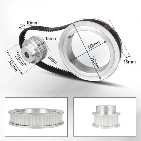 Lathe Electronic Leadscrew Kit For CNC Lathe With Nema 23 Stepper Motor And Driver 1000PPR Incremental Rotary Encoder And 36V DC Power Supply pulley system