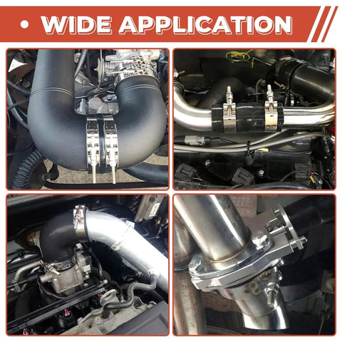 2 Pack 2 Inch T Bolt Hose Clamps Stainless Steel 304 56mm To 64mm Working Range Installed on Turbo Intercooler Intake Pipes