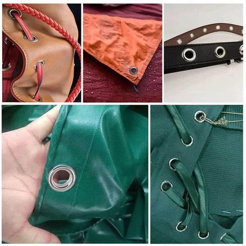 17mm Metal Eyelet Punch Tool Kit for Leather Craft Grommet Setter with Base used in various clothing and shoe accessories