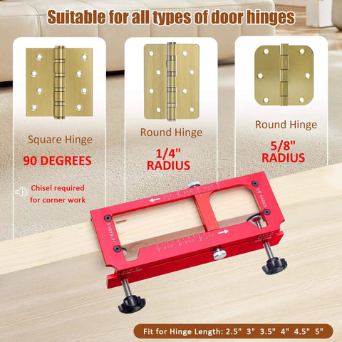 Pro Grade Premium Aluminum Door Hinge Jig For Routers Handy Templates That Fit Hinges From Two And A Half To Five Inches