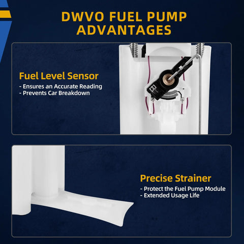 DWVO Fuel Pump Advantages with Fuel Level Sensor and Precise Strainer