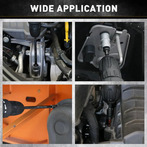 Drill using 11-Piece Impact Socket Adapter Set With One Quarter, Three Eighth, And One Half Inch Drives and Universal Hex Shank