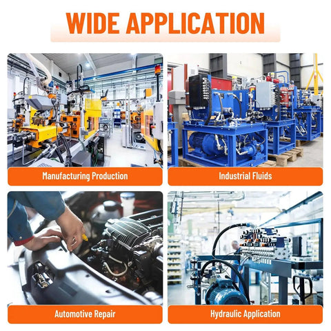 Wide application of Five Pack 90 Degree Elbow Hydraulic Hose Fittings in manufacturing, industrial fluids, automotive repair, hydraulic systems
