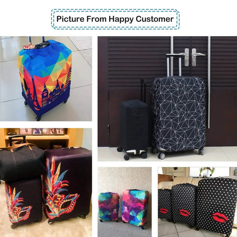 Travel Luggage Cover for 18 to 22 Inch Suitcases Black Size S Durable 250G Spandex Polyester Protector with Bold Sublimation Print
